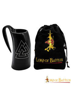 Viking Valknut Bierkrug aus Horn (600 ml.)