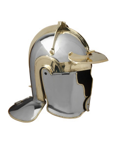 Casco romano Infantería Auxiliar Heddernheim, acero y latón