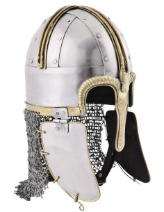 Coppergate-Helm, mit genietetem Henker, 1,6 mm Stahl