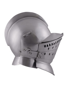 Bourgondische middeleeuwse helm met halskraag, 2 mm staal. 2