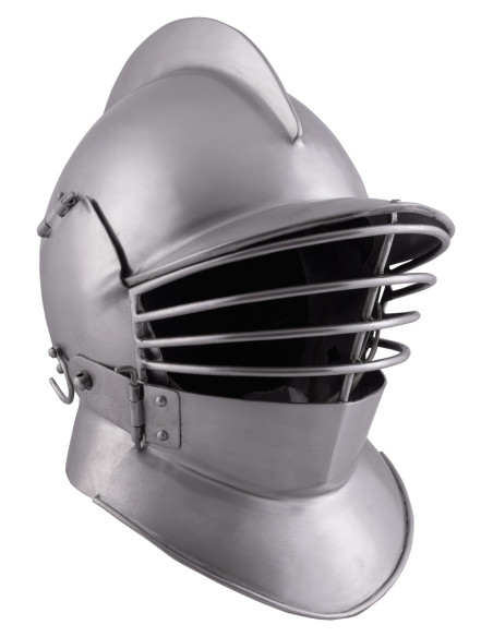 Casco medieval Borgoñota con gorjal,... Casco medieval Borgoñota con gorjal,...