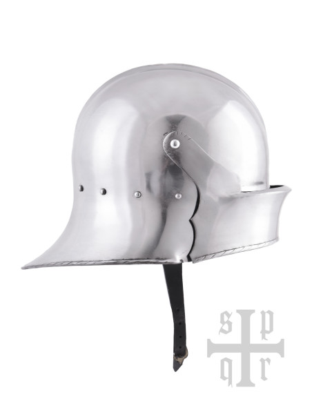 Tysk Gotisk Sallet Hjelm S. XV Stål 2 mm
