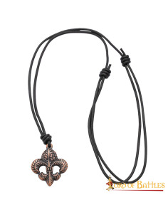 Middeleeuwse hanger fleur de lis in verouderd messing 2