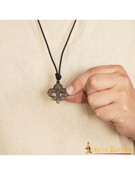 Colgante medieval flor de lis en...