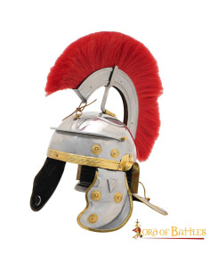 Casco legionario romano Weisenau con cresta roja