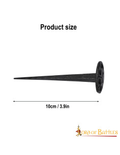 Clavo medieval, cabeza redonda, forjado a mano (10 cm.) 2