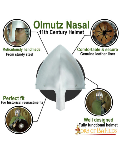 Casco nasal Olmutz siglo XI con forro...