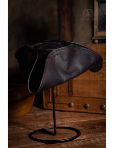 Tricorne hat til musketer, pirat eller soldat - sort