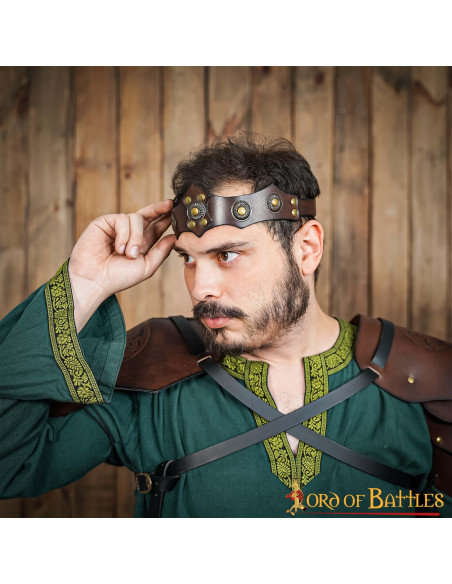 Tiara medieval unisex en piel, varios...