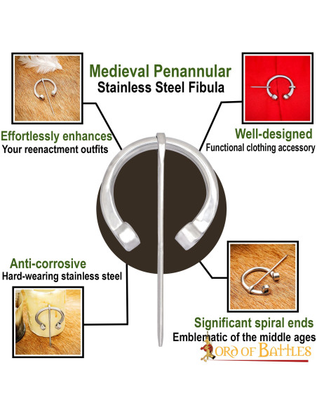 Fíbula romana en acero inoxidable...