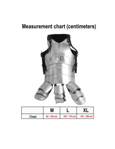 Poleret middelalderridder Cuirass,...