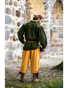 Camisa medieval verde con lazos 2