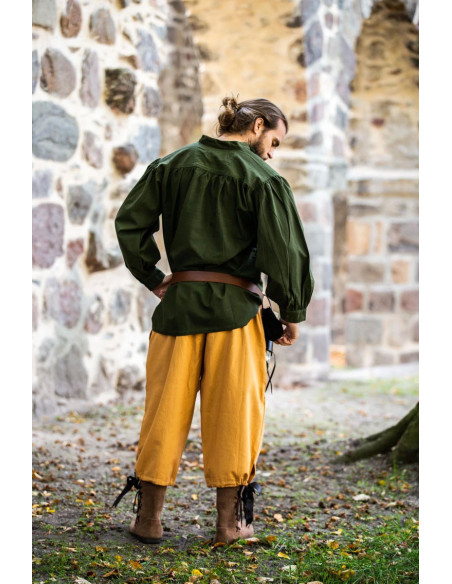 Camisa medieval verde con lazos