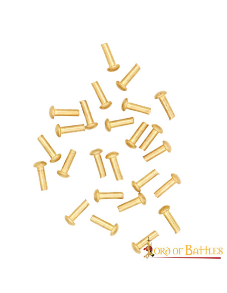 Set mit 25 Pilzkopf-Messingnieten,...