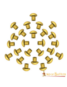 Set mit 25 Messingnieten mit Pilzkopf, 0,5 cm. 2