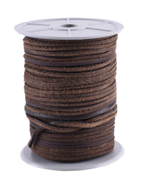 Klosje van vierkant donkerbruin leren...