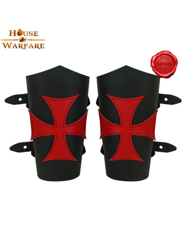 Zwarte middeleeuwse armbanden met rood Tempelierskruis