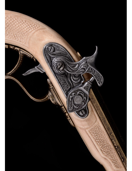 Dekorativ duelpistol med flintlås...