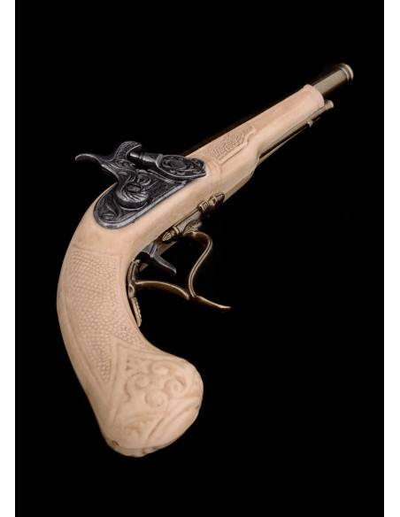 Dekorativ duelpistol med flintlås...