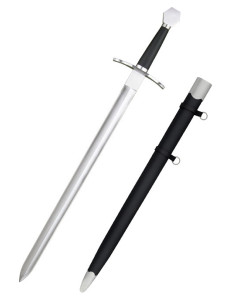 Agincourt middeleeuws zwaard, eenhandig, met schede (90 cm.)