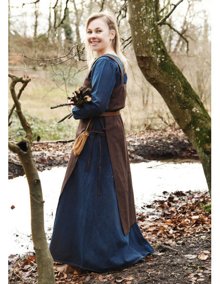 Vikingeforklæde Tinna i brunt bomuld