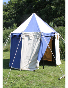 Johann blauw-naturel middeleeuwse tent, 3m.