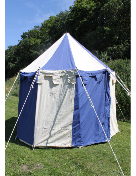 Carpa medieval Johann azul-natural, 3m.