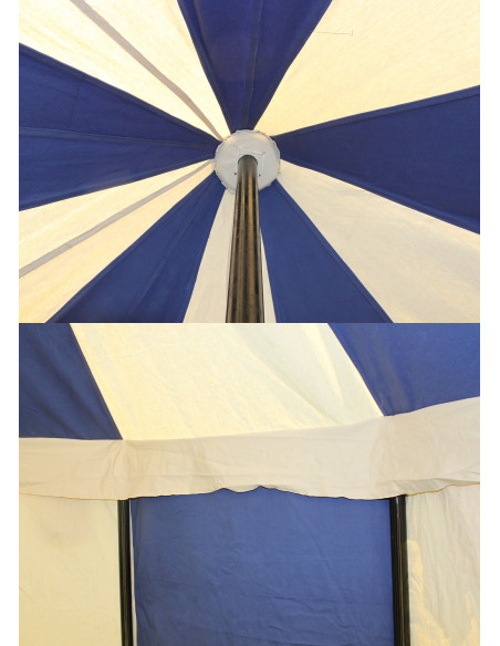 Carpa medieval Johann azul-natural, 3m.