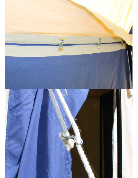 Carpa medieval Johann azul-natural, 3m.