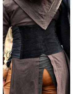 Corpiño medieval en terciopelo Anik negro 2