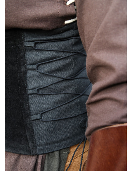 Middeleeuws lijfje in fluweel Anik zwart