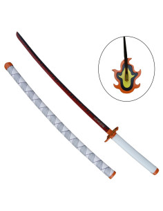 Katana ild fra Rengoku Kyojuro fra Kimetsu No Yaiba (97 cm.)
