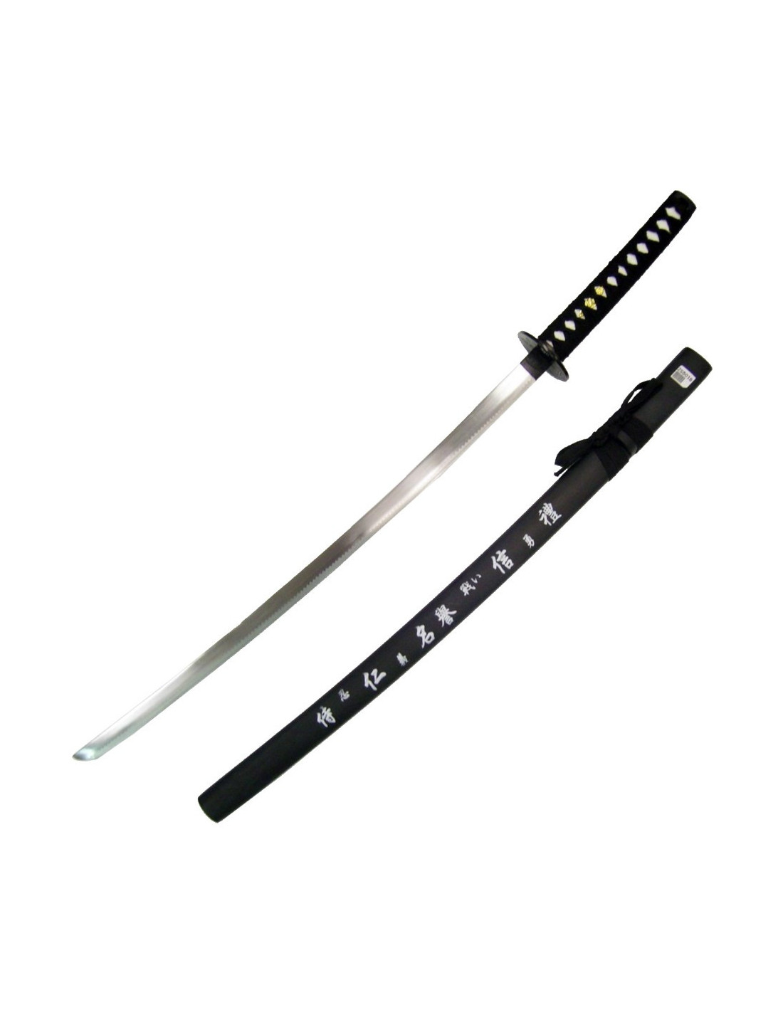 Katana con vaina de madera negra plata - +queespadas