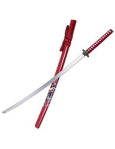 Drachen-Zierkatana, rote Scheide (96,5 cm). 2