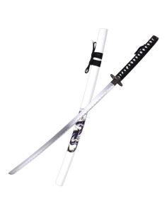 Katana ornamental Dragón, vaina blanca (96,5 cm.) 2