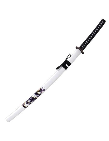 Dragon dekorativ katana, hvid skede...