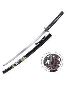 Katana ornamental dragón con vaina negra (96,5 cm.)