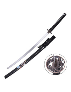 Samurai ornamental katana med sort skede (105 cm.)