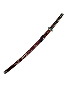 Dekorativ Katana Dragon med rød skede (100 cm.)