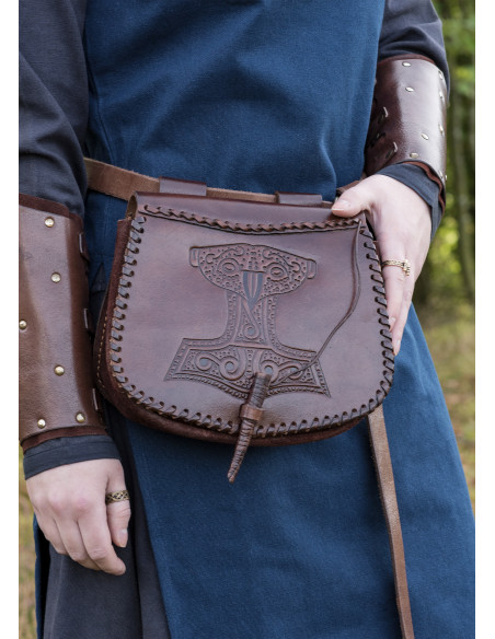 Viking tas Thor's hamer in bruin...