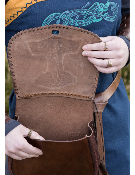 Viking tas Thor's hamer in bruin...
