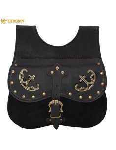 Middelaldertaske, fanny pack type, i sort (14.-15....
