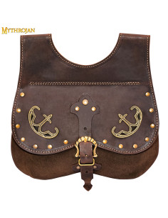 Middelaldertaske, fanny pack type, i brun (14.-15....