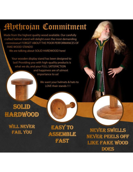 Træhjelmstativ (38 cm.)