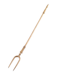 Romersk gaffel i messing med to spidser (13,5 cm.)