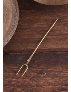 Zweizinkige römische Gabel aus Messing (13,5 cm.) 2
