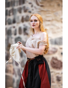 Blusa medieval sin mangas Adele, blanco natural