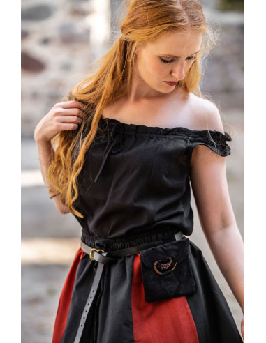 Vestido Medieval mujer mangas trompeta, negro ⚔️ Tienda-Medieval