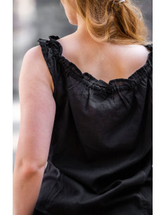Adele ärmellose mittelalterliche Bluse, schwarze Farbe 2
