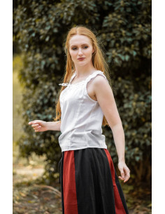 Mittelalterliche ärmellose Bluse Adele, weiße Farbe 2